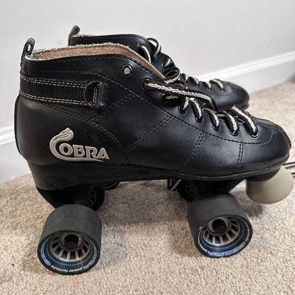 Cobra Shoes Cobra Black Roller Derby Skates Mens Size 7 Power